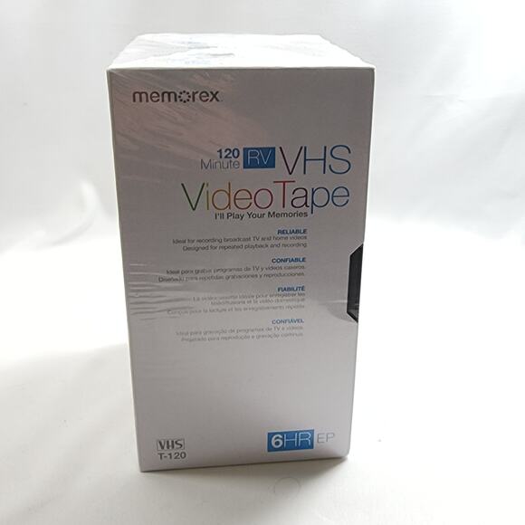 Memorex 120 Minute RV VHS Video Tape Blank - 5 Pack - SEALED - Picture 3 of 6
